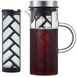 SILBERTHAL Cold Brew Coffee Maker - Glass & Stainless Steel - Long Insert for Iced Coffee & Tea - 1.2L