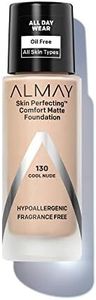 Almay Skin Perfecting Comfort Matte Foundation, Hypoallergenic, Cruelty Free, Fragrance Free, Dermatologist Tested Liquid Makeup, Cool Nude