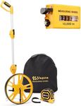 YS YUSON Metric Measuring Wheel in Meters, High Accuracy Measure Wheel with Carrying Bag for Construction, Survey, Roadwork & Landscaping, Distance Measuring Tool,Foldable, 12-Inch, Up to 10,000m