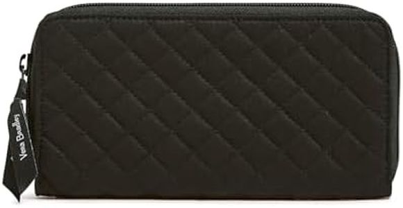 Vera Bradley Cotton Jordin Continental Wallet with RFID Protection, Black