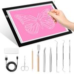 11 Pieces Craft Weeding Tools Set, Dorhui Craft Vinyl Tools with A4 Adjustable LED Light Pad Makes Brighter for Weeding Vinyl, Silhouettes, Cameos, Lettering