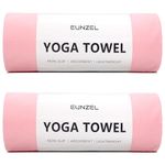 2 Pack Hot Yoga Towel Non Slip Yoga Mat Towel Non-Slip Sweat Absorbent Microfiber Towel for Hot Yoga, Pilates and Workout 72" x 26.5", Pink