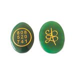 PANAKUMUS Natural Green Jade Money Switch Zibu Symbol Coin ttract Money Cash Flow and Wealth. Angle Number & Zibu Symbol of Abundance. Natural Cabochon Oval Shape Feng Shui Money Coin Both Side (1)