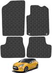 Rubber Car Mats Compatible with Citroen DS3 (2010-2016) Tailored Fit Rubber Floor Mats Set Accessory Black Custom Fit 4 Pieces with Clips - Anti-Slip Backing, Heavy Duty & Waterproof