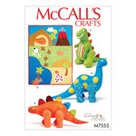 McCall Patterns M7553OSZ Dinosaur Plush Toys and Appliqued Quilt