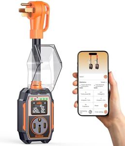 GEARGO ๐จ๐ณ๐ณ-๐ต๐ฌ๐พ RV Surge Protector 50 Amp, 30000J RV Circuit Analyzer with Smart APP & Bluetooth, Larger LED Display, IP68 RV Adapter Plug for Camper, Travel Trailers