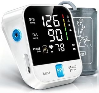 Blood Pressure Monitor Home Use, Automatic Upper Arm Blood Pressure W/Large Cuff, 2 Users 240 Sets Memory&HR Detection,LED Display, FSA&HSA Eligible BP Machine, One-Tap Operation, Type-C Rechargeable
