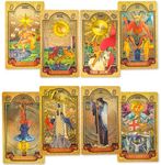 KIINO 78 Gold foil Tarot Cards with Guide Book Tarot Deck for Beginners and Professional Player with Box Tarot PVC Durable Waterproof Wrinkle Resistant