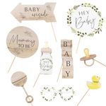 Ginger Ray Botanical Baby Shower Photo Booth Props 10 Pack, Large