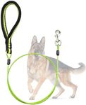 Mi Metty Dog Leash for Dogs Up to 250 Pound,Heavy Duty Leash Made of Coated Wire Rope for Large and Medium Dogs,Dog Tie Out Cable with Soft Silicone Grip.Dog Chains (Green, 5 FT)