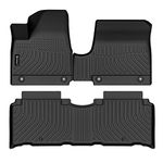 Findway F100 3D Car Floor Mat/Liner (TPE Rubber) Compatible with Hyundai Ioniq 5 2022-2024 with Non-Sliding Center Console, All Weather, Laser Scanned, Great Coverage. for 1st & 2nd Row - Black