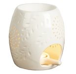 YODAVE Ceramic Aroma Lamp Scented Wax Diffuser Aroma Lamp Oil Burner with Tea Light Holder White
