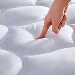 SLEEP ZONE Quilted Fitted Full Size Mattress Pad Cover - Soft Fluffy Pillow Top Bed Mattress Topper Deep Pocket 8-21 inch, Full