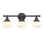 Westinghouse 6342100 Scholar Three-Light Indoor Wall Fixture, Oil Rubbed Bronze Finish with White Opal Glass, Oil-Rubbed Bronze