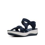 Clarks Women's Ankle Strap Athletic Sandals, Navy Textile, 6.5 UK