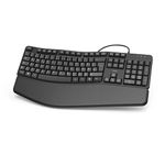 Hama EKC-400 Ergonomic Keyboard with Wrist Rest - Black