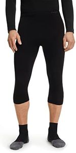 FALKE Men's Wool Tech Light 3/4 Base Layer Bottom, Black, XXL