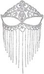 Cosplay Veil Headwear Mask Chain Costume Crystal Head Rave Outfit Indian Jewelry (8-A)