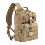 Tactical Backpack, Tactical Sling Bag for Men, Military Sport Bag Pack Sling Shoulder Backpack Tactical Bag for Range, Travel, Hiking, Outdoor Sports - Khaki