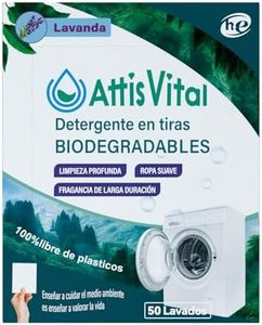 “Attisvital Detergente en Tiras para Lavadora (50 Lavados) - Detergente Ecológico, Hipoalergénico, con Efecto Suavizante - Ropa Limpia y Suave, Respetuoso con el planeta”(Lavanda)