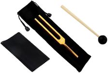 DRELD 528 Hz Tuning Forks For Healing, DNA Repair Healing Tuner Sound Healing Musical Instrument with Cleaning Cloth and Silicone Hammer, Golden
