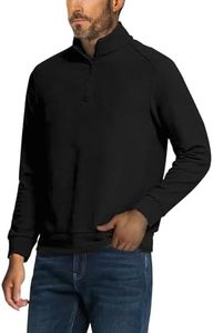 Hakubeby Men's Quarter Zip Up Pullover Fleece Long Sleeve Shirts Classic Polo Knit Sweater Casual Thermal 1/4 Zip Mock Neck Pullover Goft Coat Black Medium