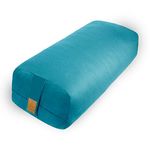 Yoga Bolster Pillow (26x10.5X 5.5in) Rectangular Yoga Pillow Supportive Meditation Cushion for Restorative Yoga 100% Cotton Meditation Pillow Supportive Yoga Accessories Floor Pillow-Cyan Blue