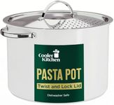 Cooler Concepts Pasta Pot with Strainer Lid - 5.5 Quart Large Spaghetti Pot - Twist & Lock for Easy Drain & No Colander Or Strainer Basket Insert Needed - Dishwasher Safe Pots