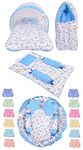 Babytoons Baby Bed New Born Baby Bedding Set | Mosquito Net | Sleeping Bags | Mattress | Nest Bed | Essentials | Carry Bag | Baby Girls & Boys | Infants (0-6 Months)