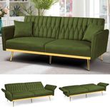 ACMEASE 70” Velvet Futon Sofa Bed w