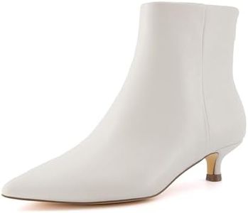 CUSHIONAIRE Women's Barbi Kitten Heel Bootie +Memory Foam, Wide Widths Available, Cream 7 W