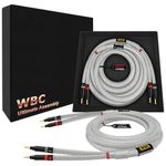 WORLDS BEST CABLES 2 Meter ULTIMATE - 7 AWG - Ultra-Pure OFC – Extra Premium Audiophile HiFi Speaker Cable Pair with Eminence Gold Banana Plugs & Silver Tweed Jacket