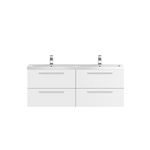 Hudson Reed QUA001 Quartet Double Cabinet & Basin Vanity Units, White Gloss, 1440mm