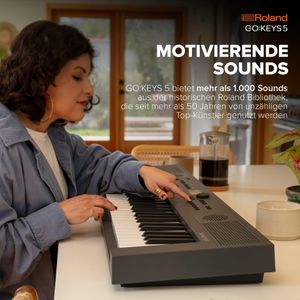 Roland GO:KEYS 5 61-Note Portable Keyboard – Beginner Digital Piano