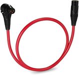 LyxPro 1.5 Feet Right Angle XLR Female to Male 3 Pin Mic Cord for Powered Speakers Audio Interface Professional Pro Audio Performance Camcorders DSLR Video Cameras and Recording Devices - Red