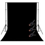 Zdada Black Backdrop Background for Photography - 6.5ftx10ft Black Photo Screen Backdrop for Photoshoot Photography Background Screen Video Recording Parties Curtain