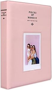 128 Pockets Mini Photo Album for Fujifilm Instax Mini 70 7s 8 8+ 9 11 25 50s 90, Polaroid Z2300, Polaroid PIC-300P Film Instant Camera & Name Card (Pink)