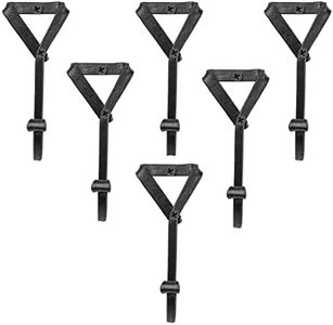 GoCraft Handmade Wrought Iron Coat Hook | Set of 6 Hooks for Coats, Towels, Scarves | Forged Metal Decorative Colonial Wall Decor