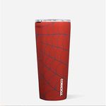 Corkcicle Marvel 24 Ounce Triple Insulated Stainless Steel Travel Cup Tumbler with Lid and Silicone Bottom for Hot and Cold Drinks, Spiderman