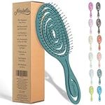 Ninabella Organic Detangling Hair Brush for Women, Men & Children - Does not Pull on Hair - Hair Straightening Brushes for Straight, Curly & Wet Hair - Unique Spiral Hairbrush