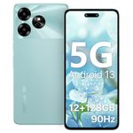 5G Unlocked Cell Phones Canada, UMIDIGI G6 5G Android 13 Phone Unlocked, 12(6+6)+128GB, 50MP+8MP Camera, MediaTek Dimensity 6100+ Smartphone, 5000mAh Battery, 6.57'' HD+, 5G Dual Sim, NFC/Face ID