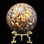 WNJZ Yooperlite Ball Crystal Ball with Stand Natural Fluorescent Sodalite Sphere Healing Gemstone Globe Room Decor Energy Sphere Rocks Mineral (Fluorescent Sodalite,60-65mm)