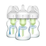 Dr. Brown's Options+ Wide-Neck Glass Baby Bottles, 5 Ounce, 3 Count, Clear, 0.31 Pound