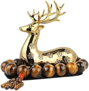 Jefuzh 一路平安鹿汽车摆件 Car Decoration Automotive Interior Decoration Accessories for Car Rearview Mirror and Dashboard,车载高档中控台座创意个性车内装饰品-JZHMZGCJZZSYXGS-67036