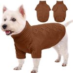 Kuoser Small Dog Sweater, Dog Sweater for Small Dogs, Christmas Small Dog Sweater for Girl Boy, Doggie Knitted Turtleneck Warm Clothes for Pomeranian, Maltese, Bichon (Ginger S)