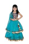 satyamfab Girls Ready to Wear Lehenga & Blouse with Dupatta - Heavy Mono Net and Jacquard Fabric, Fully Stitched