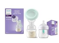 Philips Avent Essential Manual Breast pump | Easy Silicone massage cushion & Ergonomic handle, Soft & Gentle, BPA Free + 125ml Natural Bottle With Airvent Combo (SCF417/11 + SCY670/01) BY Fratelli