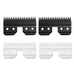 4pcs Oster Fast Feed Clipper Ceramic Blade - Pet Dog Cat Grooming Clipper Replacement Blades, for A5 Trimmer Series, for Andis 18 Teeth Detachable Ceramic Blade Part, for Wahl KM2 KM5 KM10