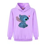 Xpialong Christmas Blue Cat Boys Girls Pullovers Hoodies Children's Casual Tops Jumper (Purple1,9-10 Years,9 Years,10 Years)