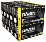 10 Pack SAS Safety 66517 Raven 6 mil Black Nitrile Disposable Gloves 7 Mil - Medium (10 boxes of 100 each)